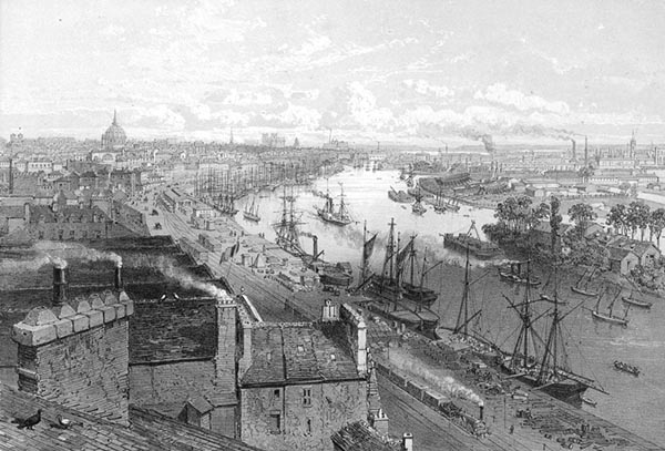 ‘Nantes: General View of the Harbour’ - Félix Benoist (French, 1818–1896)