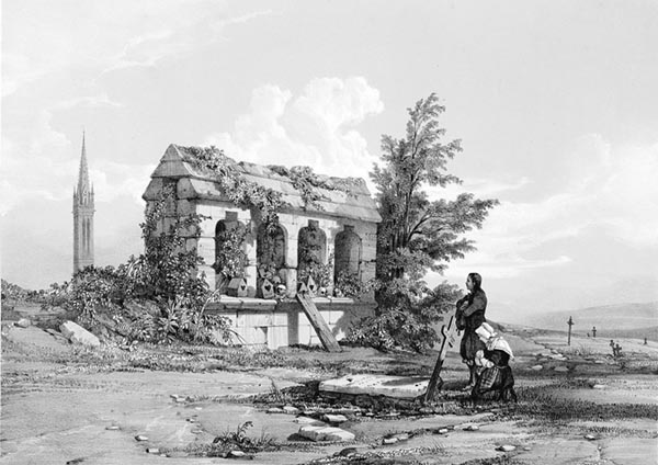 ‘The Ossuary in the Cemetery, Saint-Pol-de-Léon’ - Auguste Étienne François Mayer (French, 1805–1890)