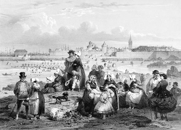 ‘The Bathing Beach, Saint-Malo’ - Félix Benoist (French, 1818–1896)