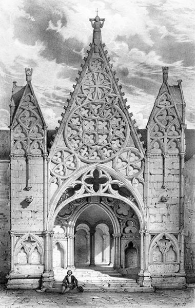 ‘The Portal of the Church, Pont-Croix’ - Auguste Étienne François Mayer (French, 1805–1890)