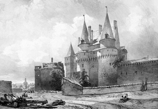 ‘The Town Gate, Vitré’ - Léon Gaucherel (French, 1816–1886) and Eugène Cicéri (French, 1813–1890)