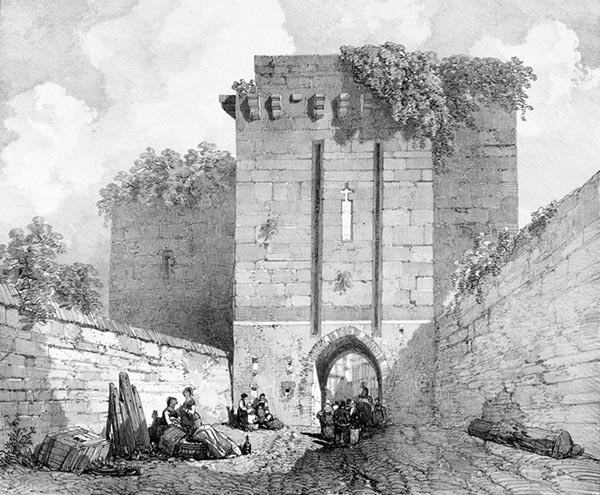 ‘The Porte Saint-Malo, Dinan’ - Léon Gaucherel (French, 1816–1886) and Eugène Cicéri (French, 1813–1890)