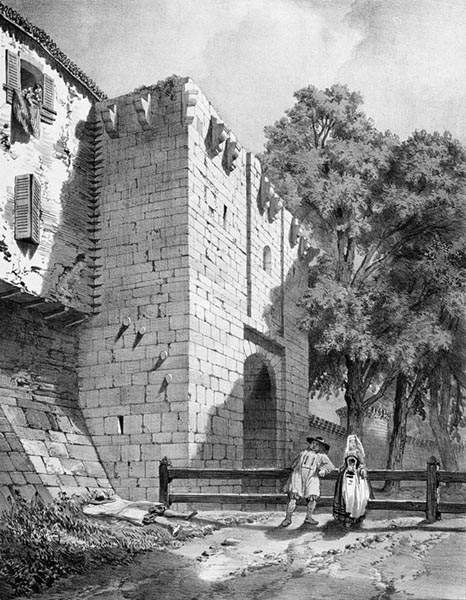 ‘The South Gate, Guérande’ - Léon Gaucherel (French, 1816–1886)