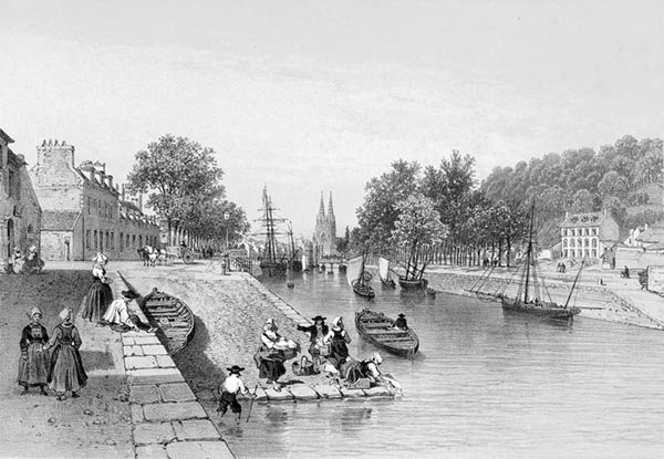 ‘Quimper: the Entrance to the Harbour’ - Félix Benoist (French, 1818–1896), Eugène Cicéri (French, 1813–1890) and Adolphe Jean-Baptiste Bayot (French, 1810–1871)