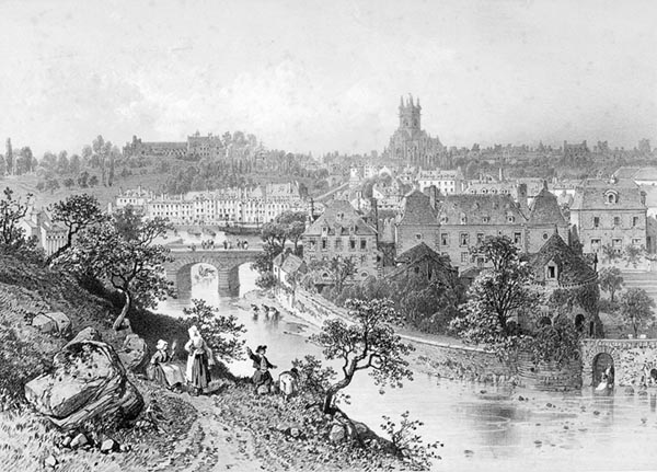 ‘Quimperlé: View from the Banks of the Ellé’ - Félix Benoist (French, 1818–1896), Eugène Cicéri (French, 1813–1890) and Adolphe Jean-Baptiste Bayot (French, 1810–1871)