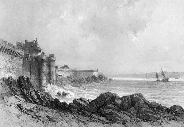 ‘The Ramparts of Saint-Malo’ - Eugène Cicéri (French, 1813–1890)