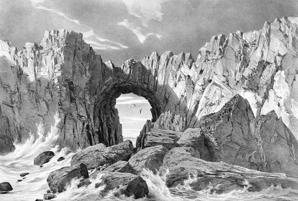 ‘The Pierced Rock in the Anse de Dinan, near Camaret’ - Auguste Étienne François Mayer (French, 1805–1890)