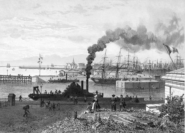 ‘Saint-Nazaire: View from the Dock Entrance’ - Félix Benoist (French, 1818–1896) and Adolphe Jean-Baptiste Bayot (French, 1810–1871)