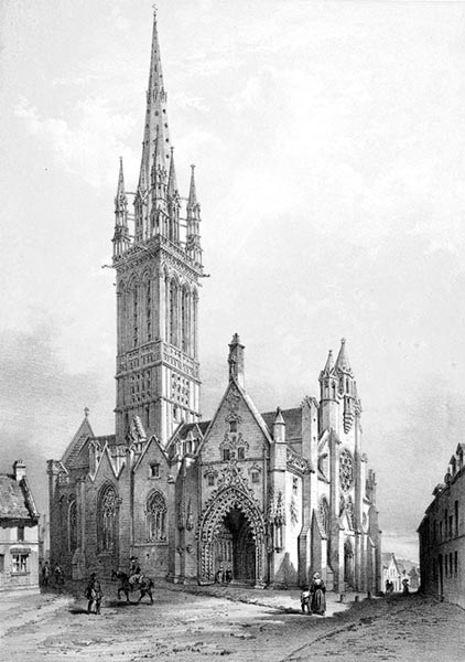 ‘Saint-Pol-de-Léon: the Chapel of Notre-Dame du Kreisker’ - Félix Benoist (French, 1818–1896)