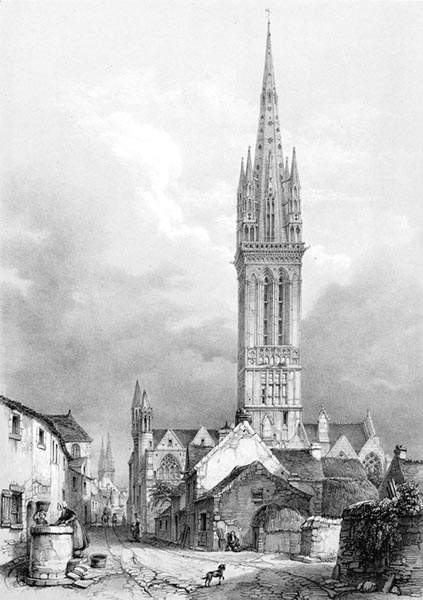 ‘The Tower of Saint-Pol-de-Léon’ - Félix Benoist (French, 1818–1896)