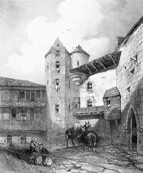 ‘The Tower of a House, Morlaix’ - Eugène Cicéri (French, 1813–1890)