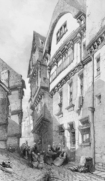 ‘A Street in Morlaix’ - Eugène Cicéri (French, 1813–1890)