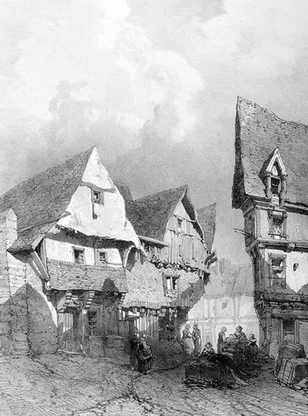 ‘A Street in Quimperlé’ - Eugène Cicéri (French, 1813–1890)