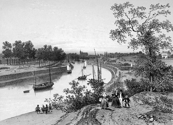 ‘Vannes: the Harbour from the Left Bank’ - Félix Benoist (French, 1818–1896), Adolphe Jean-Baptiste Bayot (French, 1810–1871) and Eugène Cicéri (French, 1813–1890)