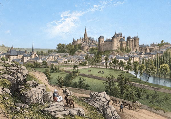 ‘Vitré: General View’ - Eugène Cicéri (French, 1813–1890) - Recoloured