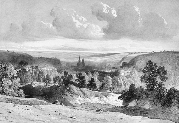 ‘General View of Quimper’ - Eugène Cicéri (French, 1813–1890)