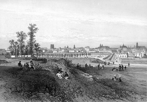 ‘View from the Far End of the Champ de Mars, opposite the Station’ - Félix Benoist (French, 1818–1896), Eugène Cicéri (French, 1813–1890) and Adolphe Jean-Baptiste Bayot (French, 1810–1871)