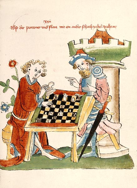 Floire and the guard playing chess