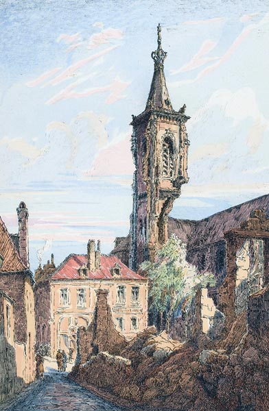 Cambrai – The Cathedral (1920) - E. Tatin (French, 19th/20th century)