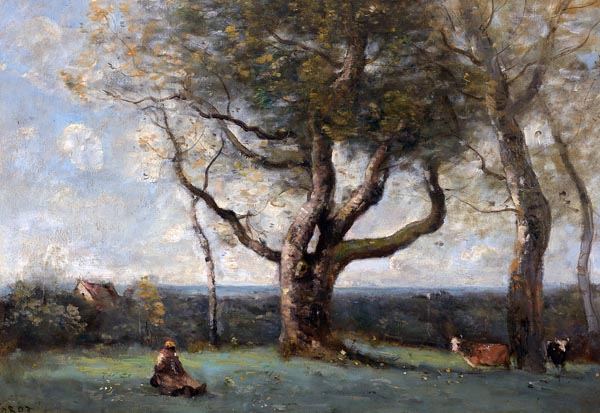 The Large Tree (near Gournay) (1865–1870) - Jean-Baptiste-Camille Corot (French, 1796 - 1875)