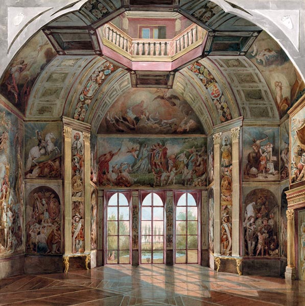 South Wall of the Oranjezaal, Huis Ten Bosch, The Hague (ca. 1860) - Tieleman Cato Bruining (Dutch, 1801-1877)