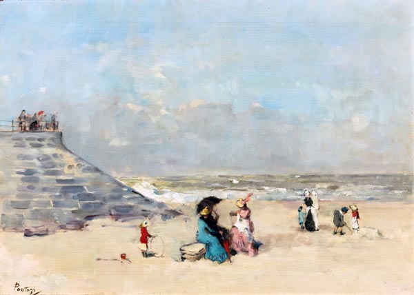 At the beach, Ostend - Pericles Pantazis (Greek, 1864-1871)