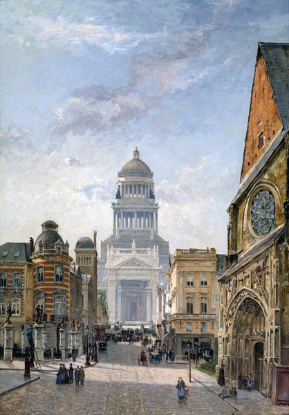 Regentschapstraat in Brussels - Gustave Walckiers (Belgian, 1831-1891)