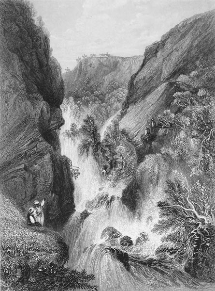 Pass and Waterfall in the Balkan Mountains - Thomas Allom (English, 1804-1872)