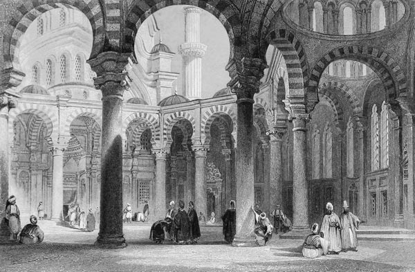 Inner Court of the Mosque of Sultan Osman - Thomas Allom (English, 1804-1872)