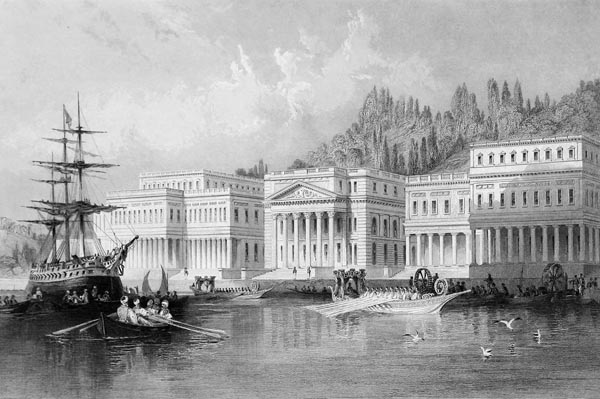 The Sultans' new palace on the Bosphorus - Thomas Allom (English, 1804-1872)