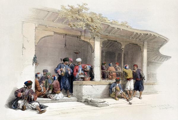 The coffee shop. (1846-1849) - David Roberts (Scottish, 1796-1864)