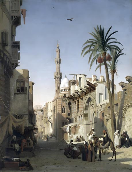 Ezbekiyah Street in Cairo (1833) - Prosper Marilhat (1811–1847)