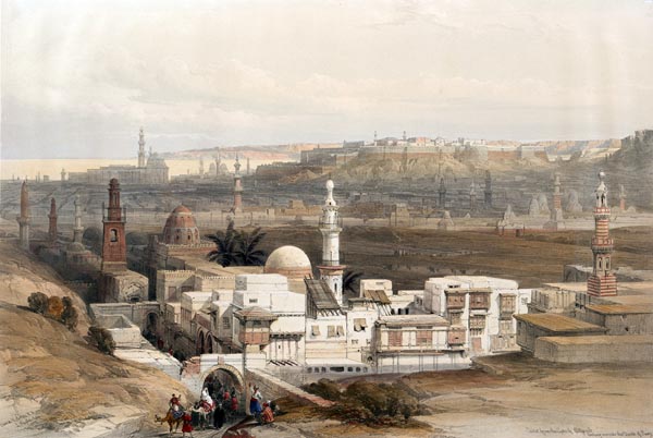 Cairo, from the gate of Citzenib, looking towards the desert of Suez. (1846-1849) - David Roberts (Scottish, 1796-1864)