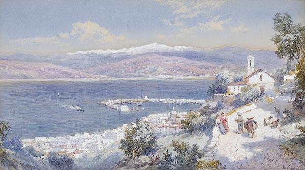 The Harbour of Messina with the Shore of Calabria in the Distance (1901) - Charles Rowbotham (English, 1858-1921)