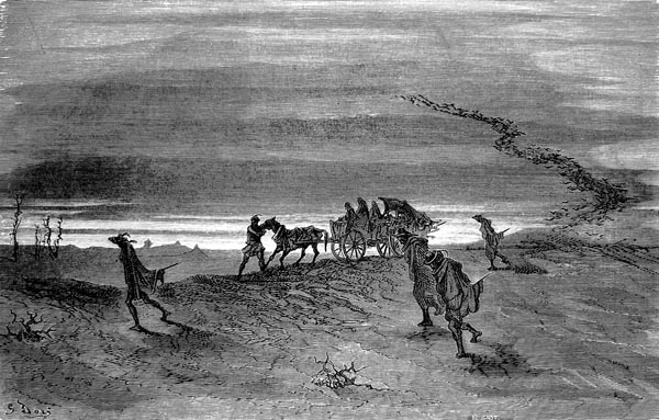 Gustave Doré (1832-1883) - The poor old horse advanced with extreme difficulty.
