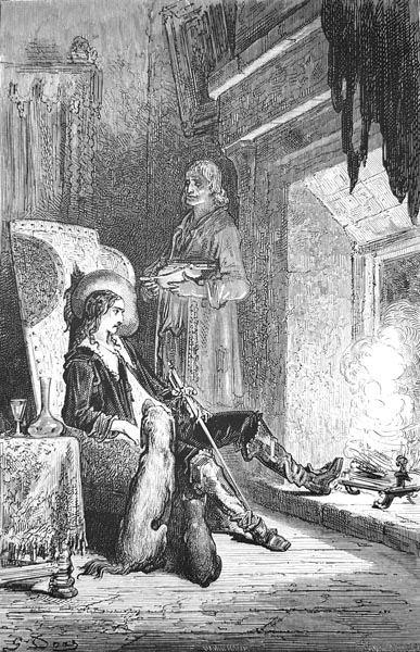 Gustave Doré (1832-1883) - His frugal repast over, the Baron seemed to yield to painful thoughts.