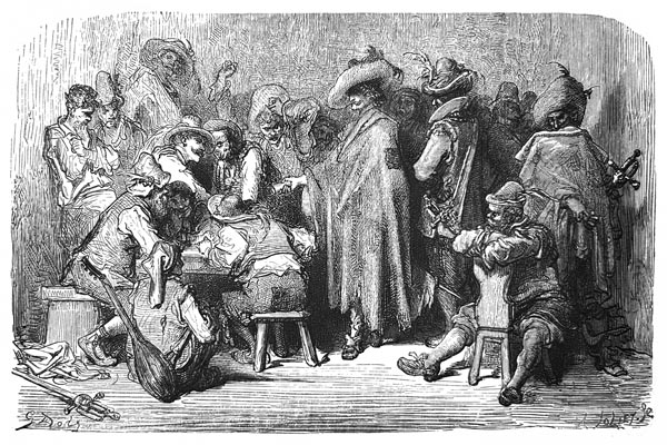 Gustave Doré (1832-1883) - …The pair went off to a gambling den where lansquenet and basset were played.