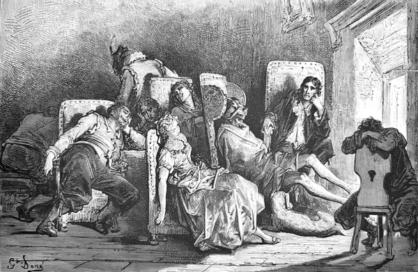 Gustave Doré (1832-1883) - As for Sigognac, his eyes scarcely closed.