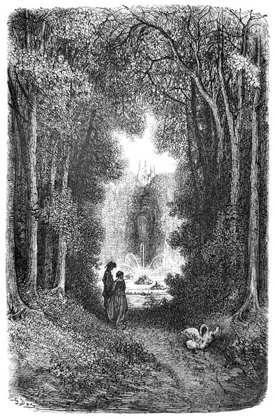 Gustave Doré (1832-1883) - Here was the park, stretching into the distance, vast, shady, and deep…