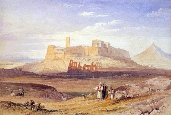 View of Athens with the Acropolis and the Odeion of Herodes Atticus - Purser William (English, 1785-1856)