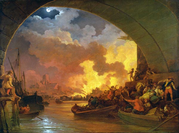 The Great Fire of London (ca. 1797) Philip James de Loutherbourg (French, 1740 – 1812)