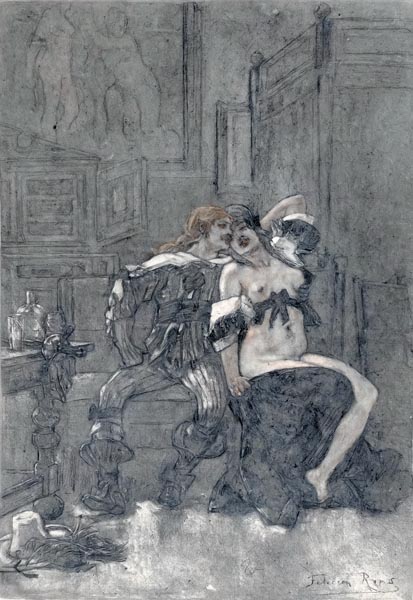 Mademoiselle de Maupin (1885) - Félicien Rops (Belgian, 1833-1898)