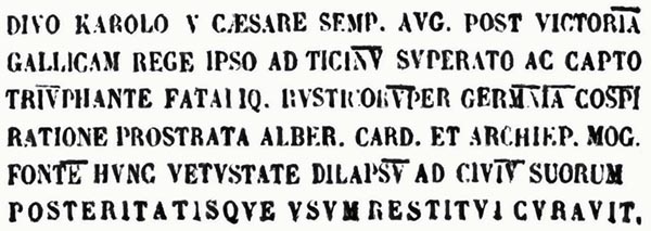 ‘Inscription in recently revived gold letters’