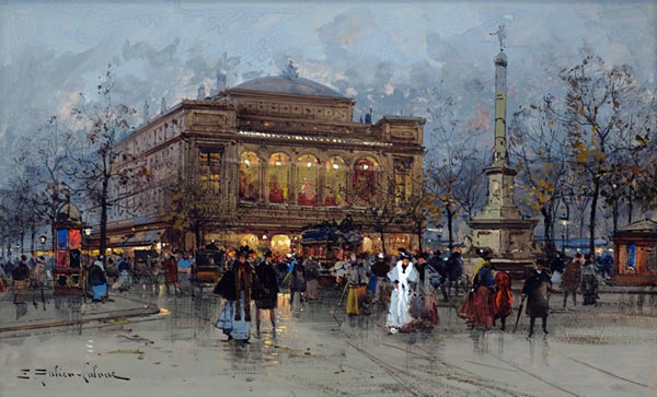 ‘Le Théâtre du Châtelet, Paris’ - Eugène Galien-Laloue (French, 1854–1941)