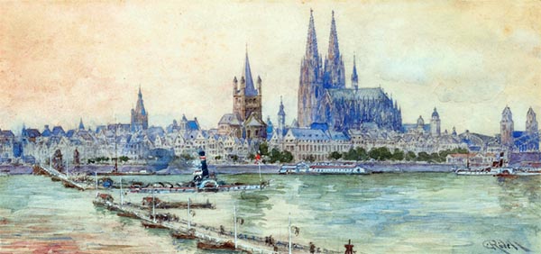 ‘View of Cologne's old town’ - Carl Rüdell (German, 1855-1939)