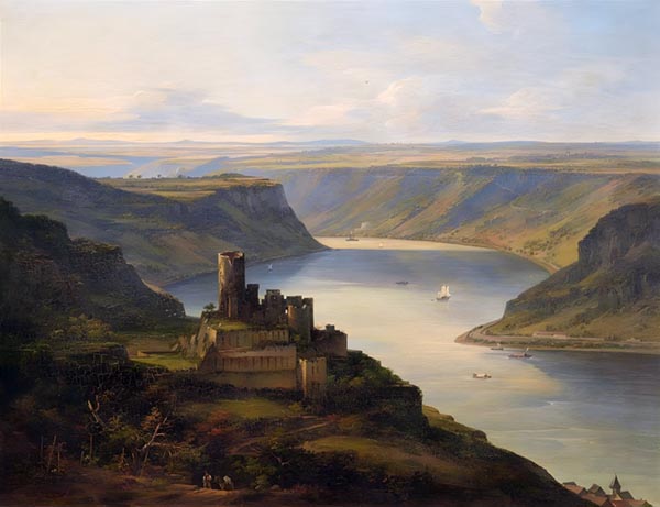 ‘Maus Castle and the Loreley’ - Johannes Jakob Diezler (1789–1855)