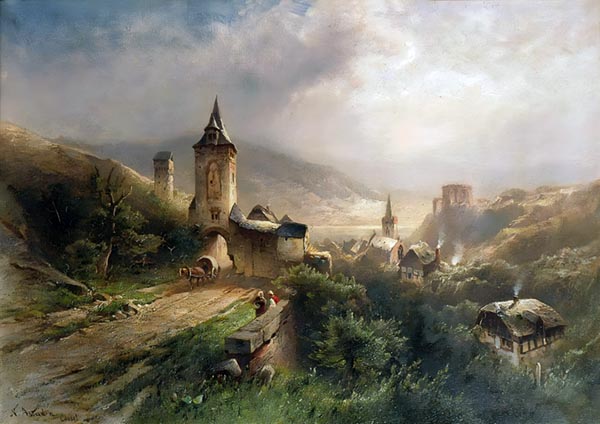 ‘The Steeger Gate in Bacharach on the Rhine’ - Nicolai Astudin (1847–1925)