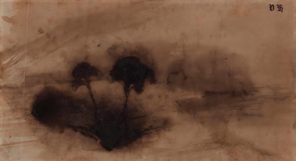 Two Trees on an Islet - Victor Hugo (French, 1802 – 1885)