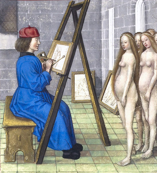 Zeuxis with his models