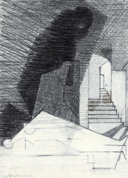 Aurelia's Tomb (Drawings for Aurelia) - Louis Marcoussis (French, 1883-1941)